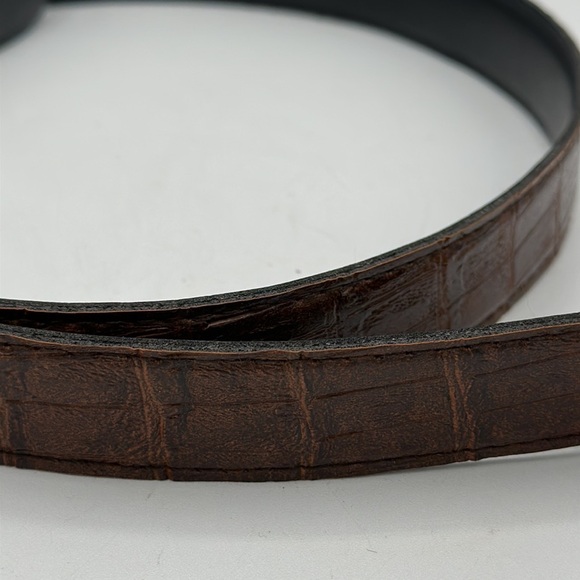 Brown crocodile print belt - Picture 3 of 5
